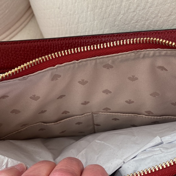 Kate Spade ♠️ New York Zippy Pebbled Leather Shoulder Bag, Red Curran K8140, NWT - Picture 10 of 16